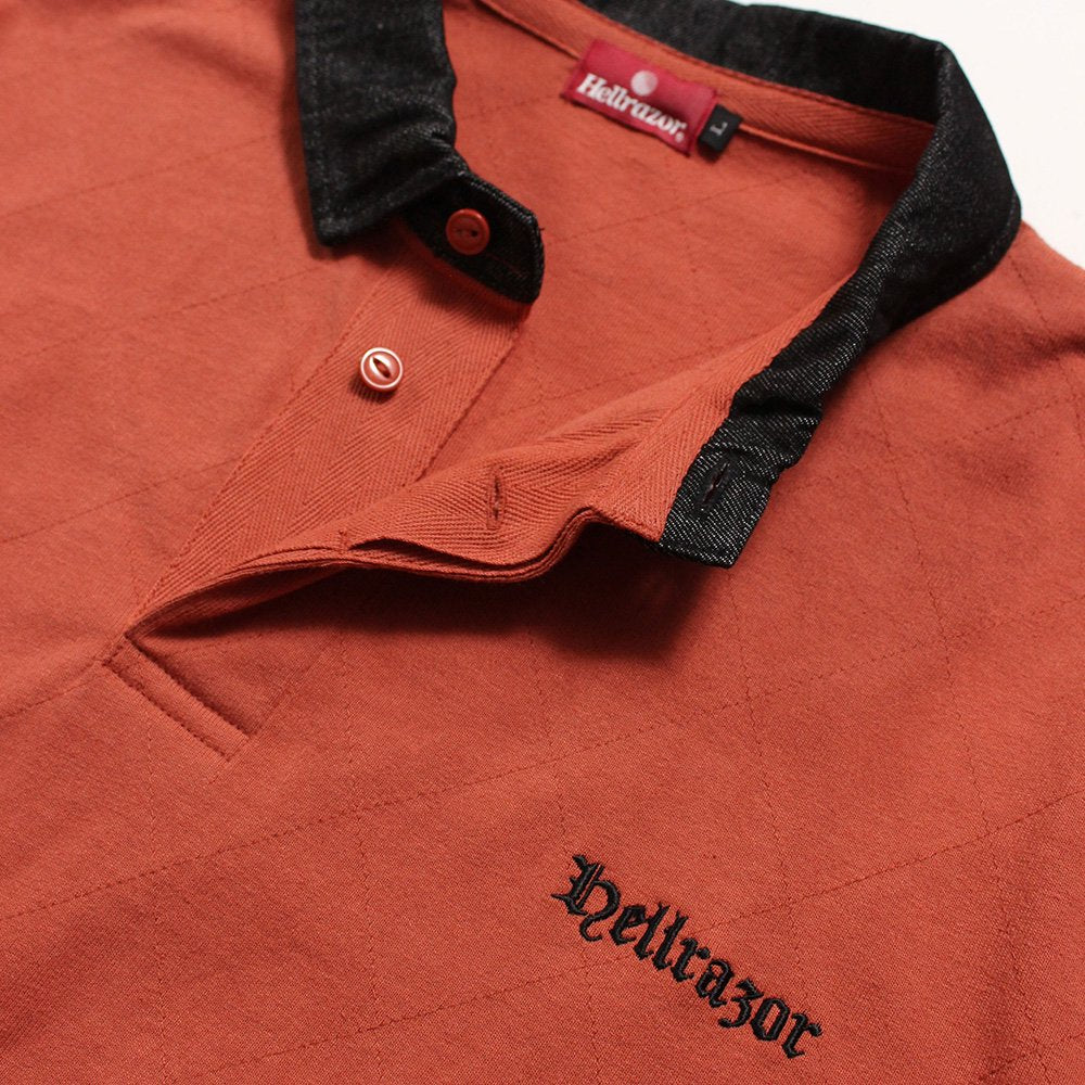 HELLRAZOR Old English Logo Diamond Rugby Shirt