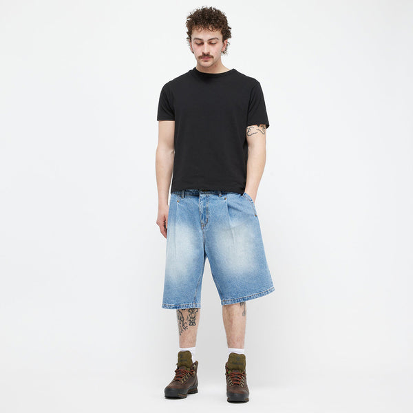Dime Pleated Denim Shorts