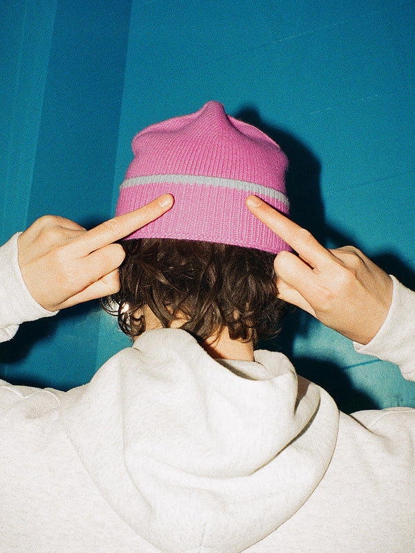 SNEEZE MAGAZINE Contrast Stripe Wool Beanie
