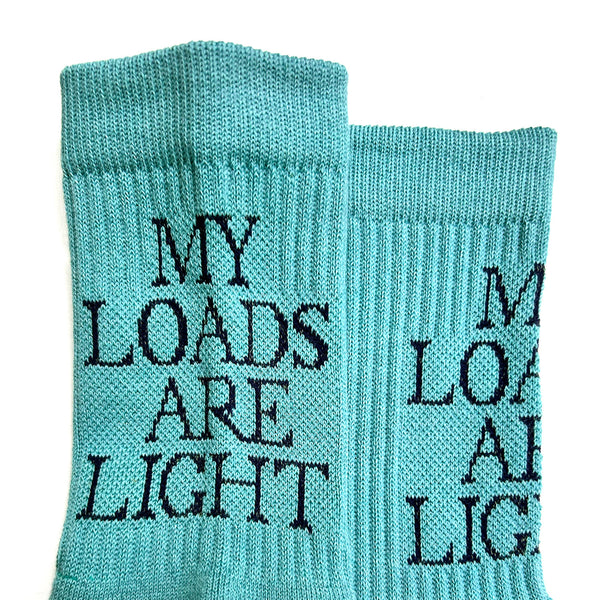 MY LOADS ARE LIGHT TEXT : M.L.A.L Socks