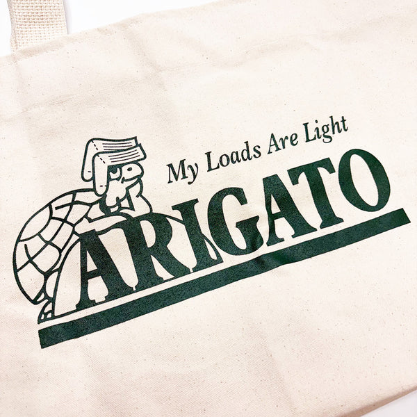 MY LOADS ARE LIGHT Canvas Tote Bag "ARIGATO"