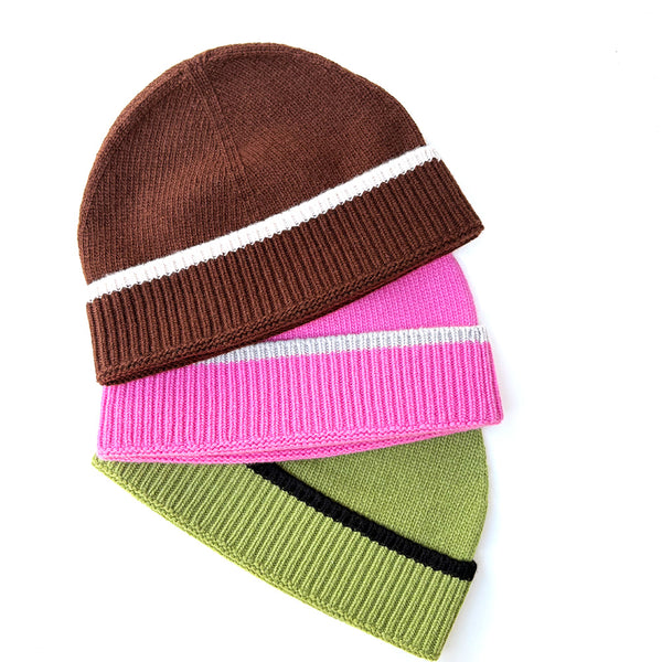 SNEEZE MAGAZINE Contrast Stripe Wool Beanie