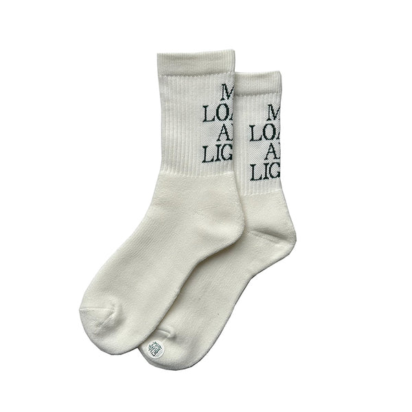 MY LOADS ARE LIGHT TEXT : M.L.A.L Socks