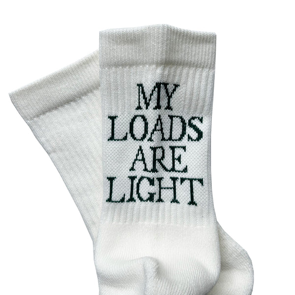 MY LOADS ARE LIGHT TEXT : M.L.A.L Socks