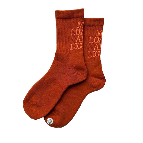 MY LOADS ARE LIGHT TEXT : M.L.A.L Socks