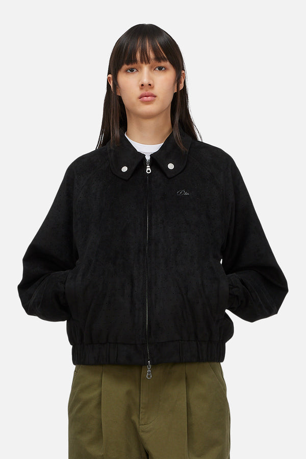 Dime Perforated Faux Suede Jacket