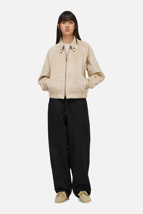 Dime Perforated Faux Suede Jacket