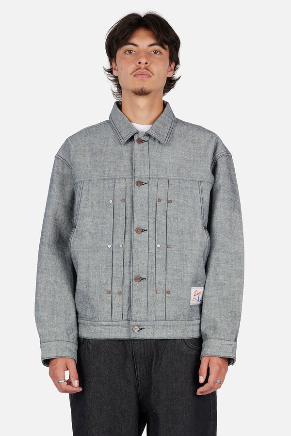 Dime Pleated Denim Jacket