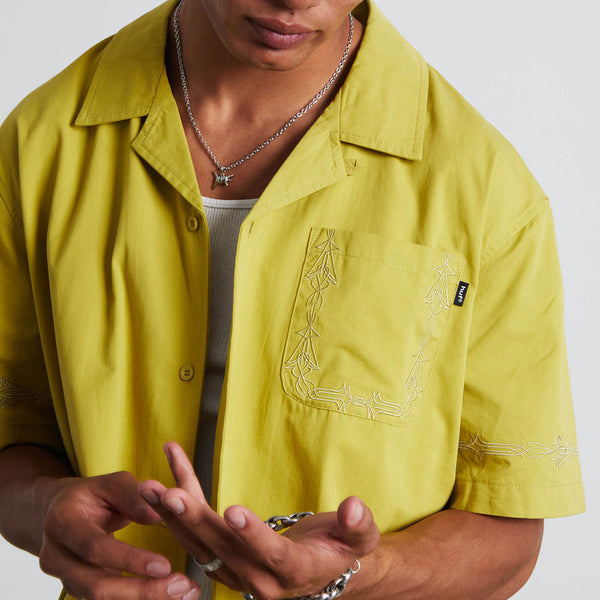 HUF Pinstripe EMB S/S Resort Shirt