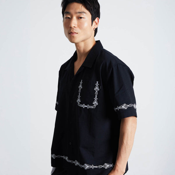 HUF Pinstripe EMB S/S Resort Shirt