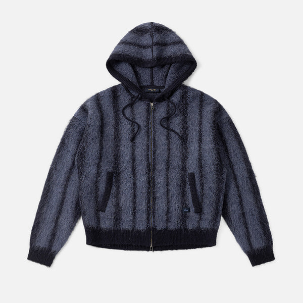 Dime Mohair Striped Zip Hoodie