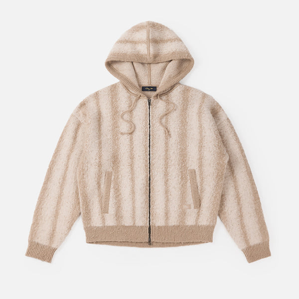 Dime Mohair Striped Zip Hoodie